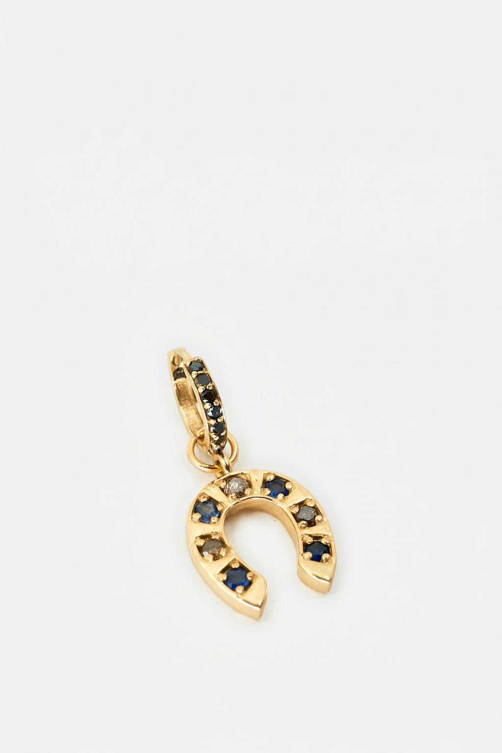 Horseshoe Earring Blue Sapphire Hoop