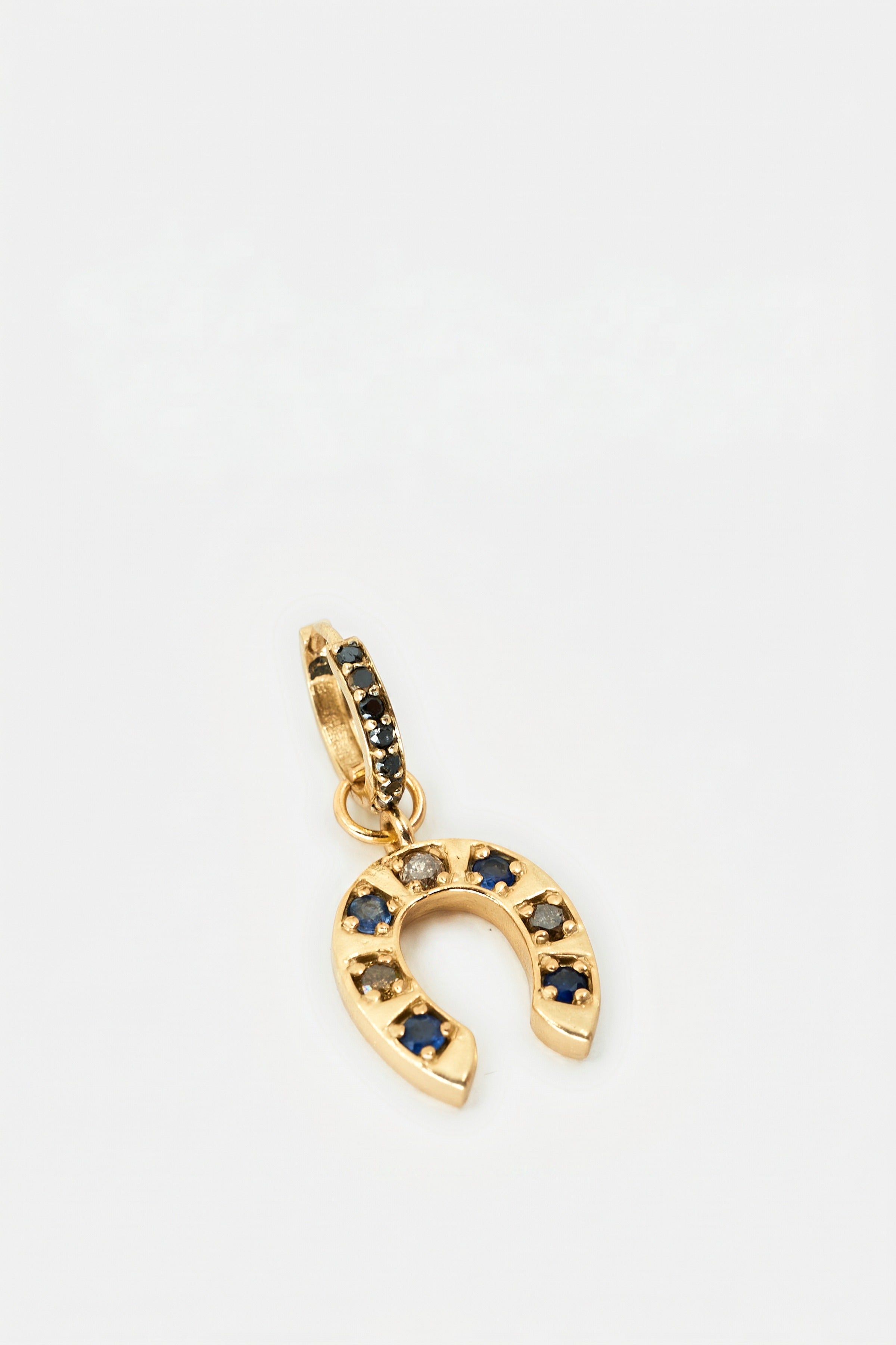 Horseshoe Earring Blue Sapphire Hoop