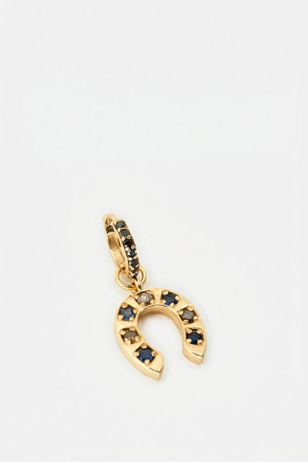 Horseshoe Earring Blue Sapphire Hoop
