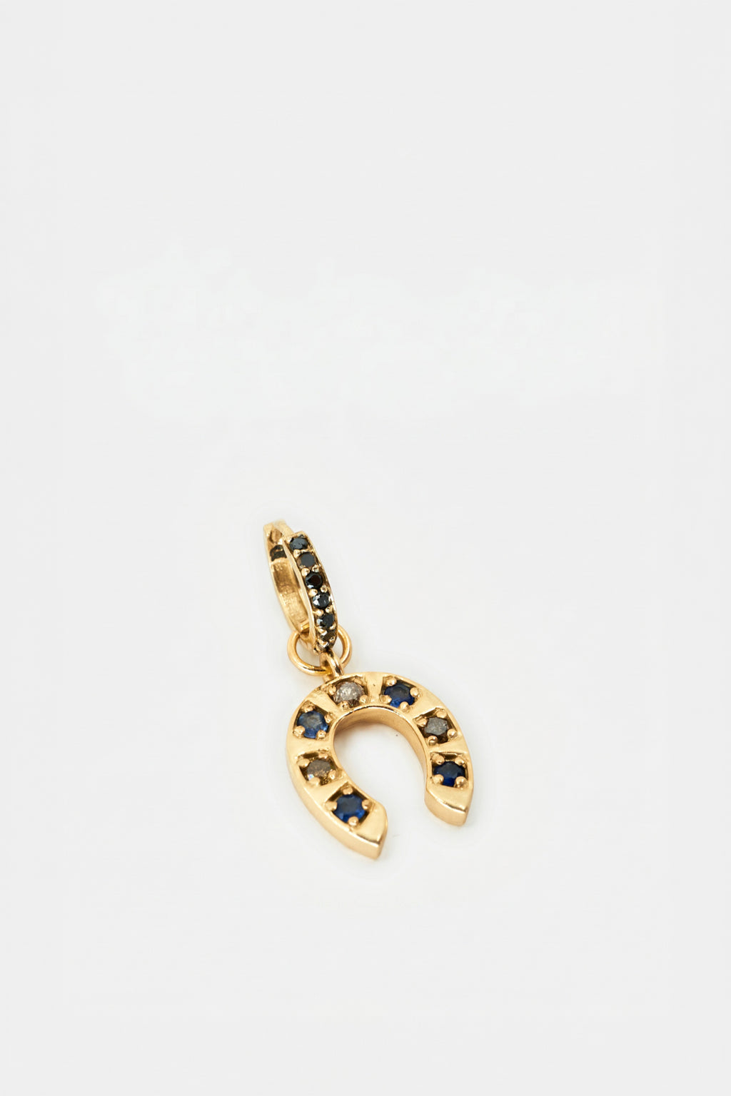 Horseshoe Earring Blue Sapphire Hoop