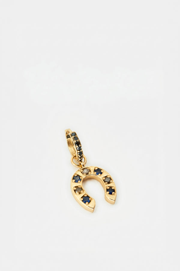 Horseshoe Earring Blue Sapphire Hoop