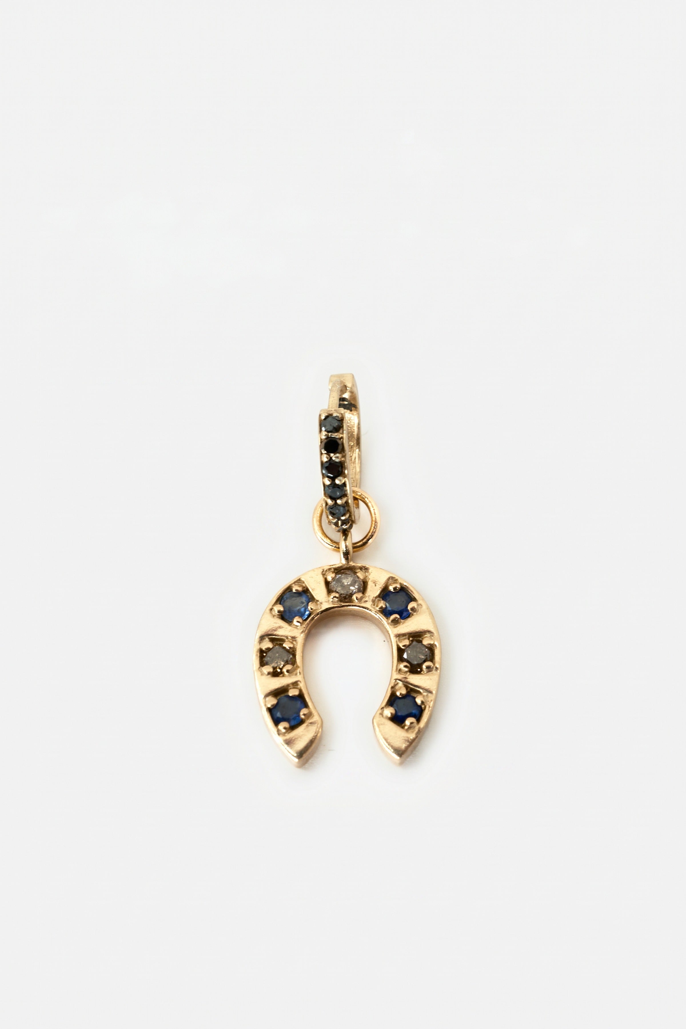 Horseshoe Earring Blue Sapphire Hoop
