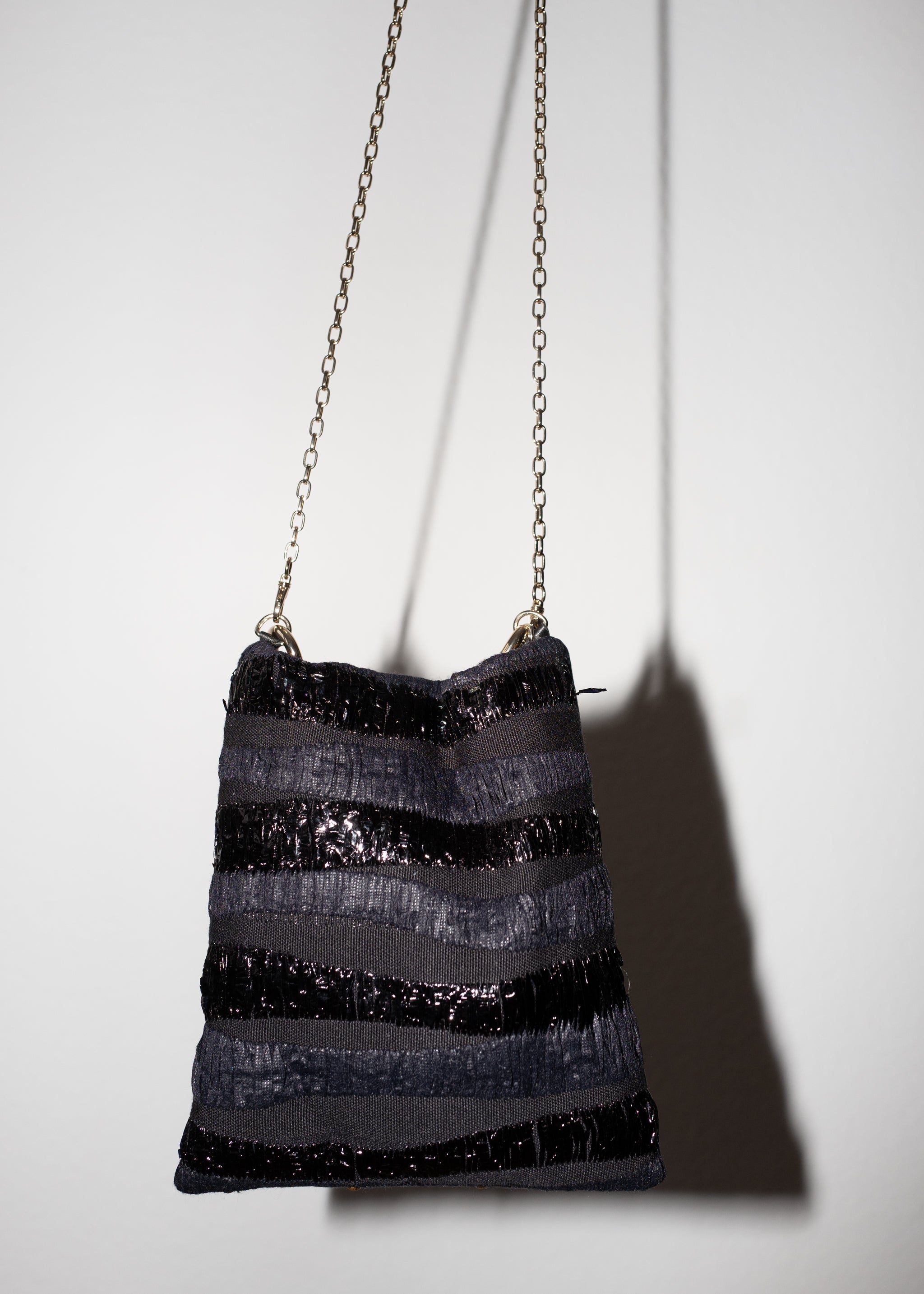 Bag with Swarovski Crystals French Workwear Gold Chain