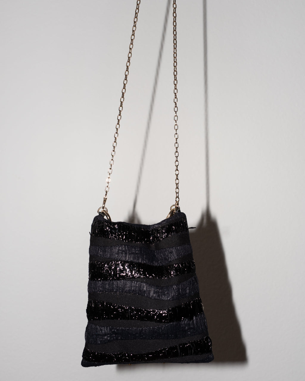 Bag with Swarovski Crystals French Workwear Gold Chain