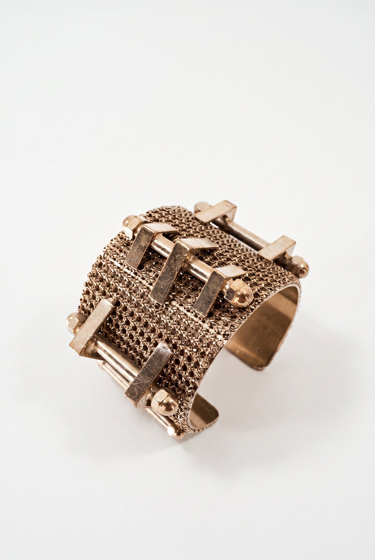 Vintage Gold Mesh Hardware Cuff Bracelet