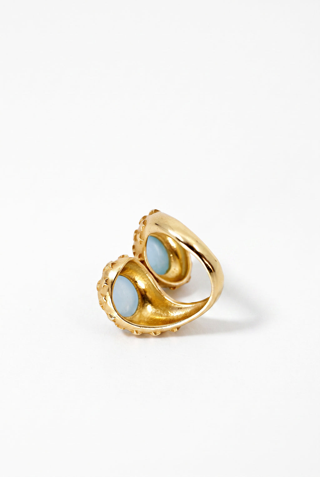 Aquamarine Cabochon Bypass Ring Star