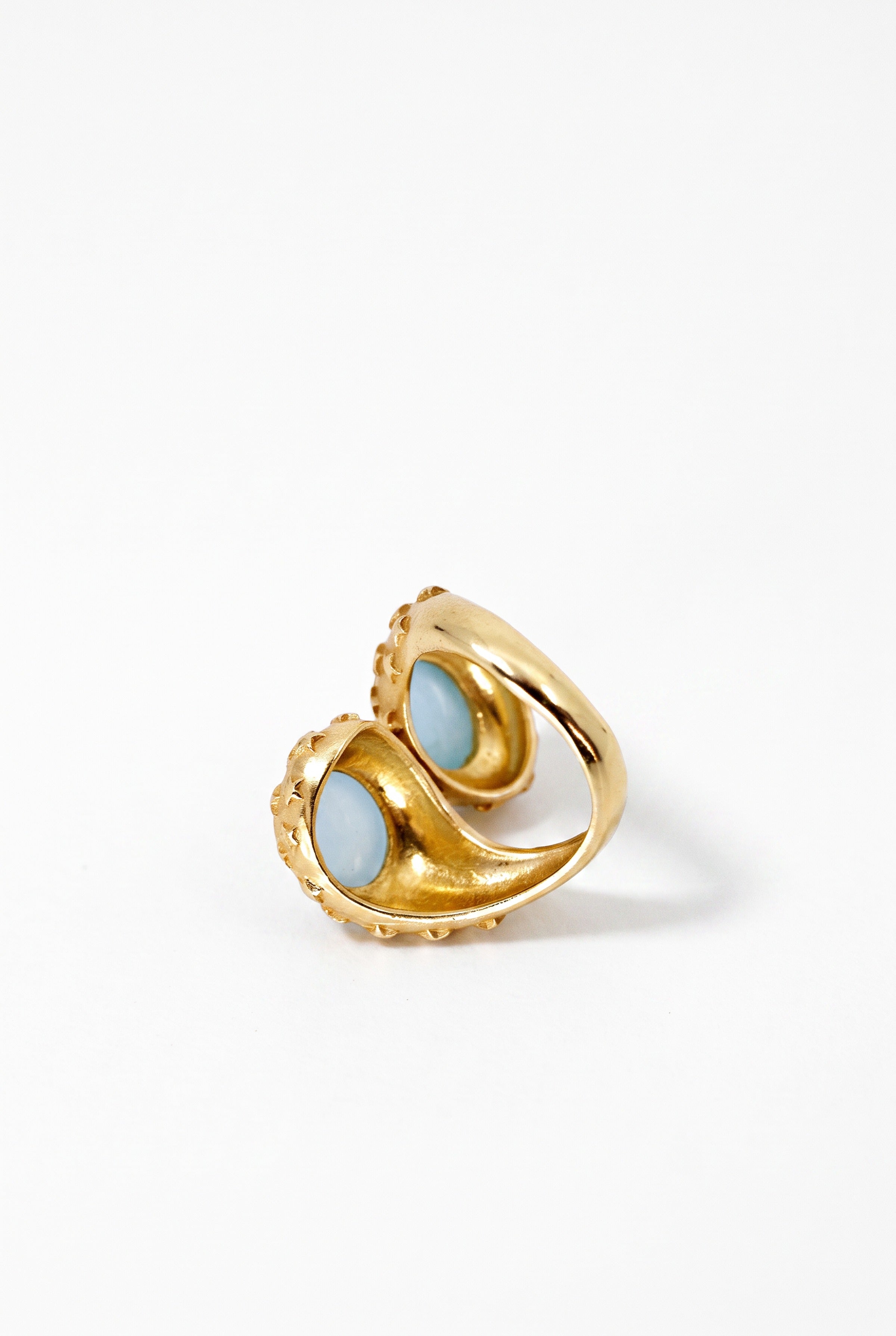 Aquamarine Cabochon Bypass Ring Star