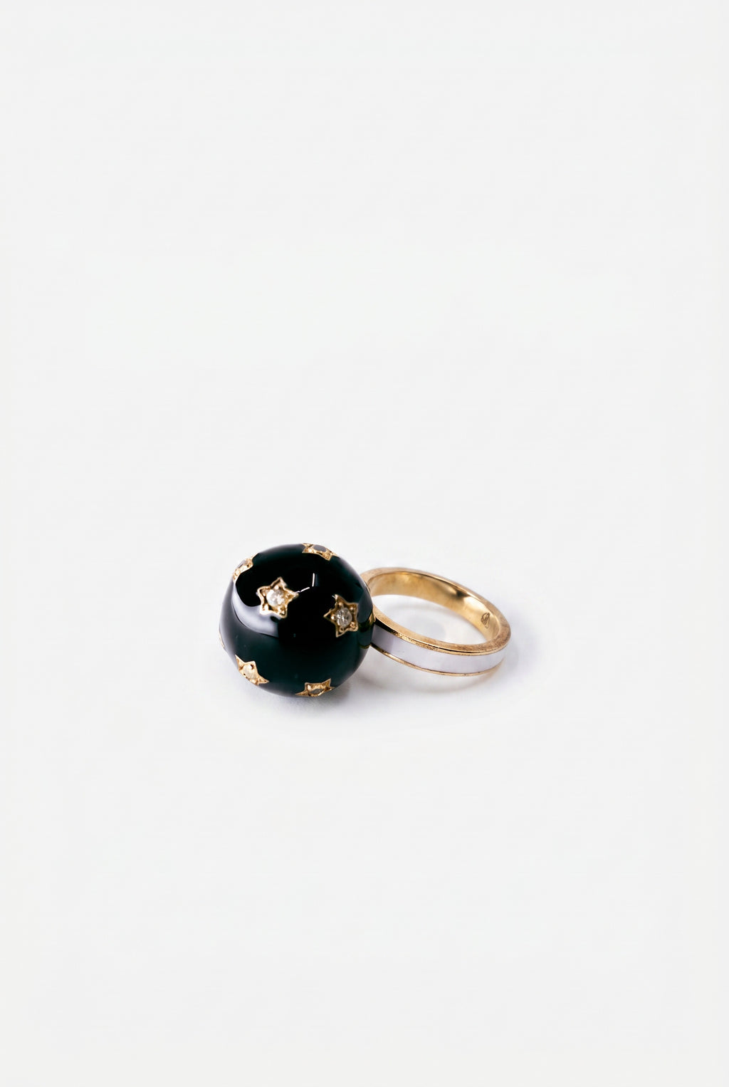 Diamond Celestial Ring Star Orb Enamel