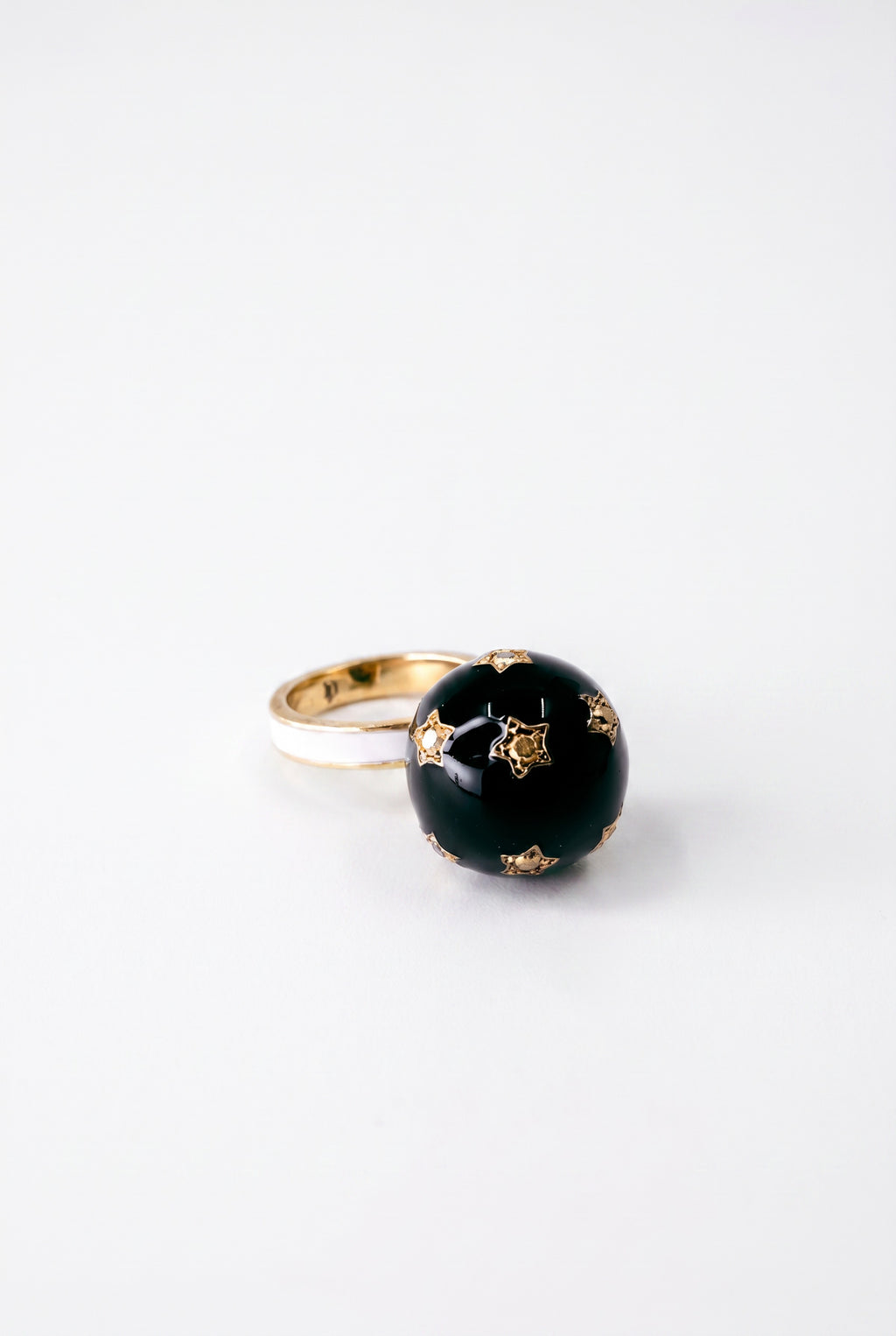 Diamond Celestial Ring Star Orb Enamel