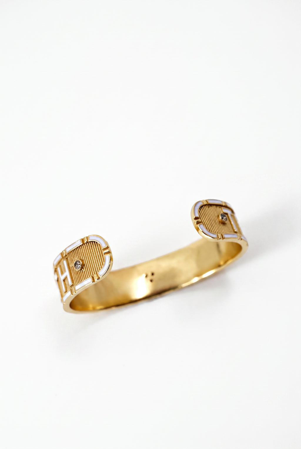 White Enamel Cuff Ruby Heart Bracelet Truth Faith