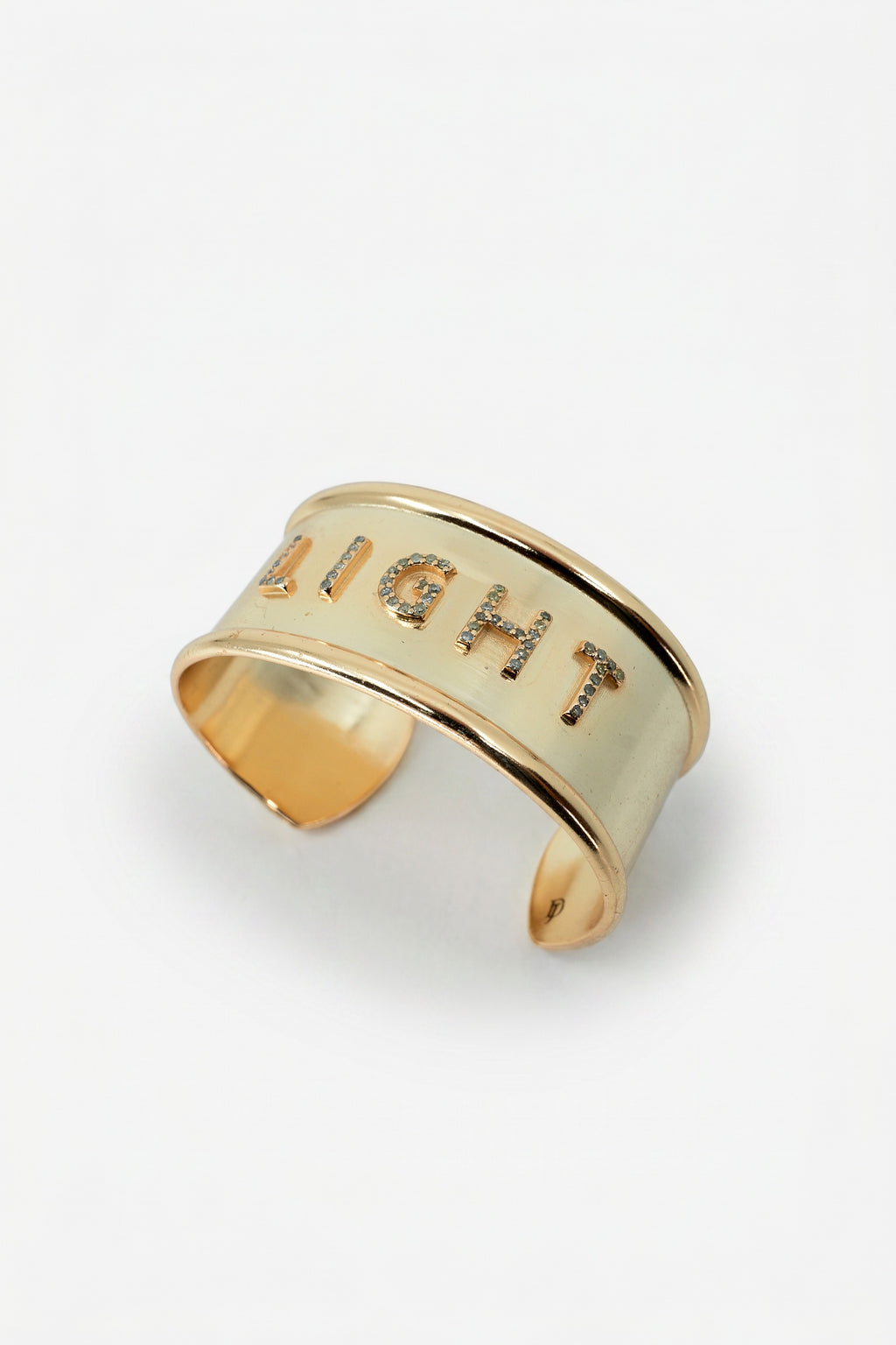 Light Cuff White Diamond Bracelet Gold