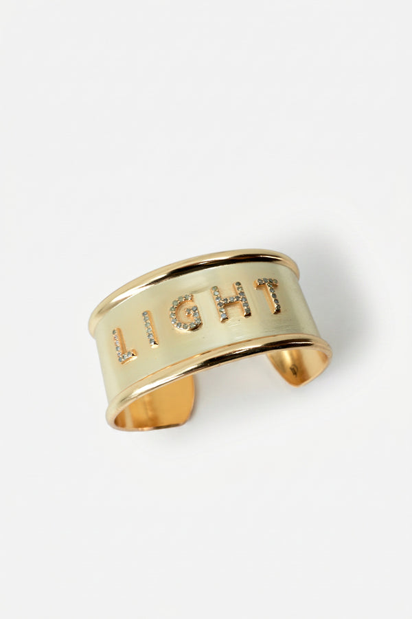 Light Cuff White Diamond Bracelet Gold