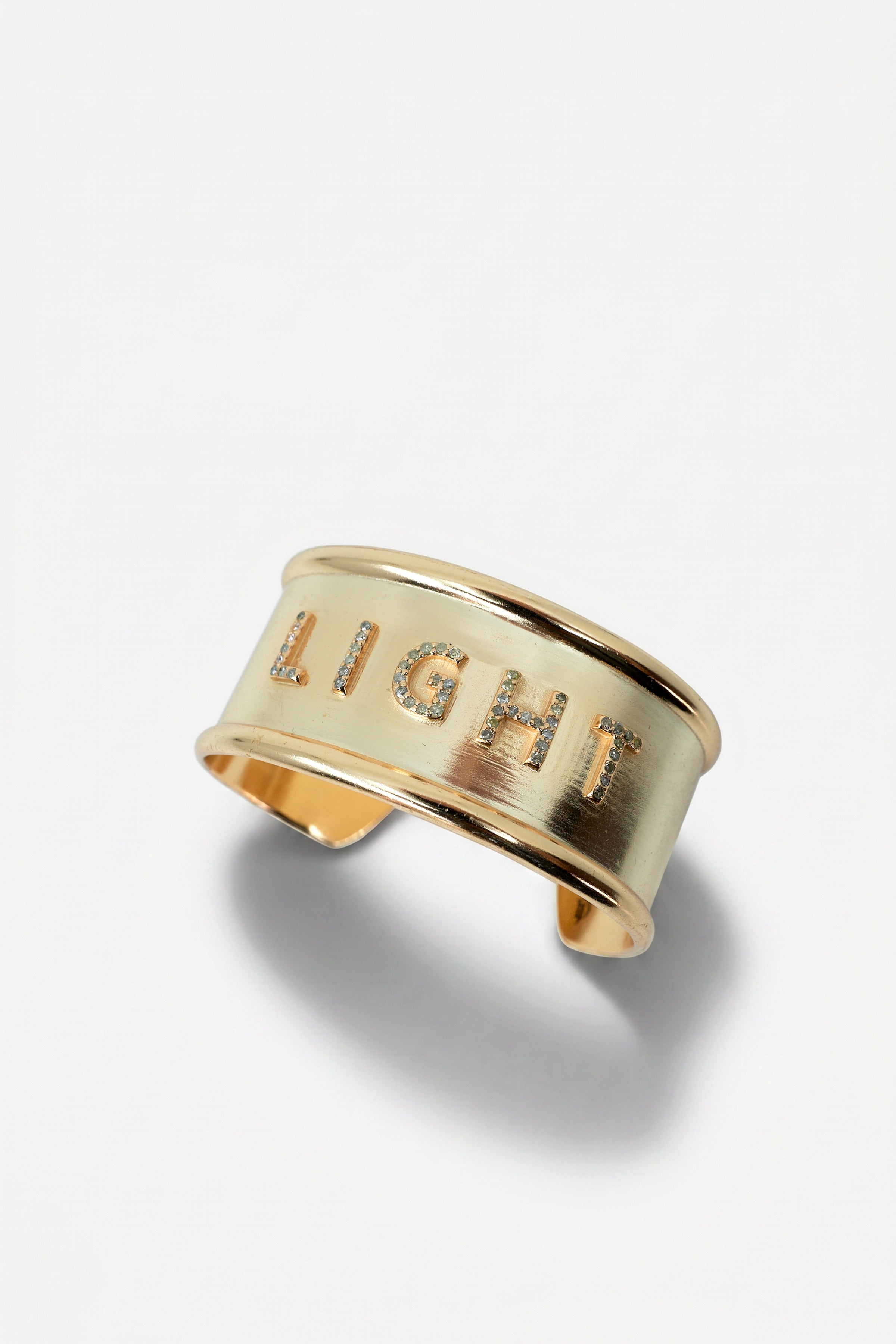 Light Cuff White Diamond Bracelet Gold