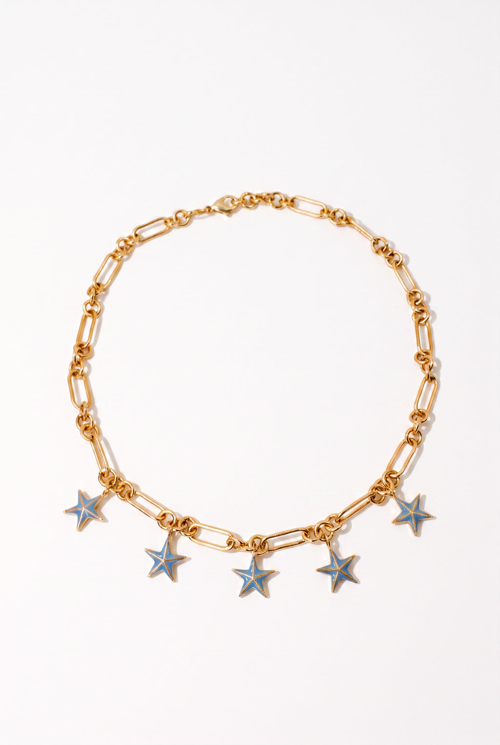 Light Blue Star Necklace Charm Choker Chain