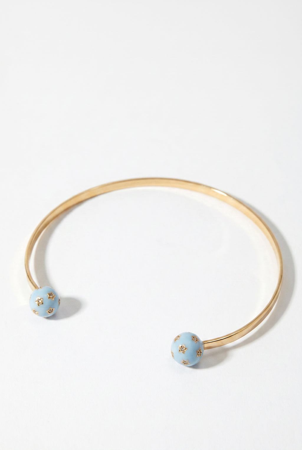 Celestial Choker Light Blue Enamel Necklace Diamond