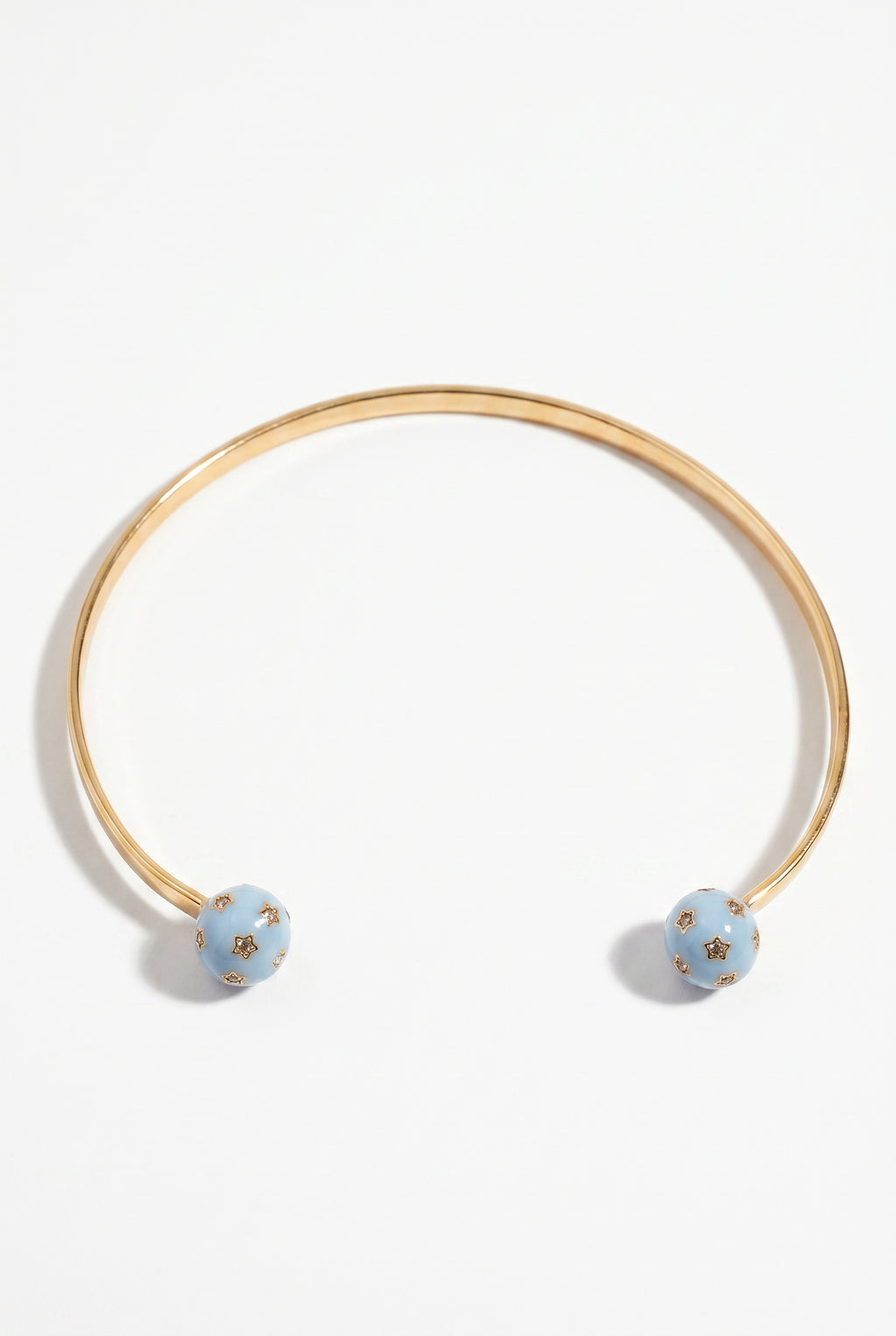 Celestial Choker Light Blue Enamel Necklace Diamond