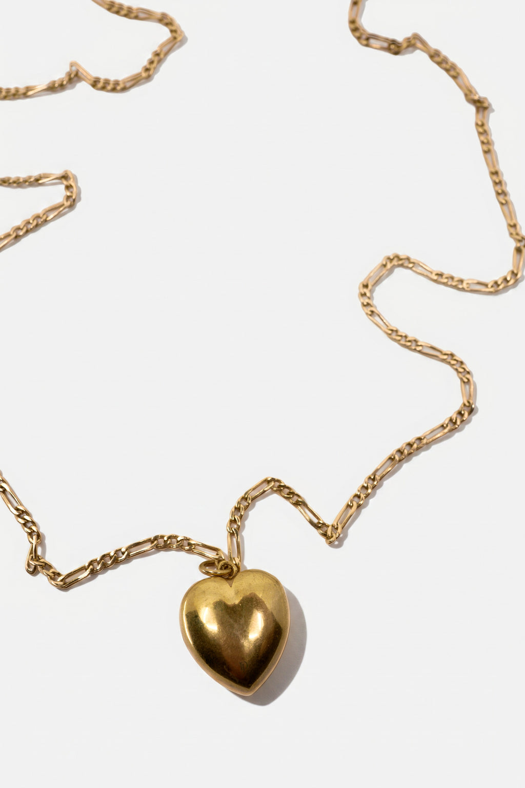 Black Diamond Heart Necklace Figaro Chain