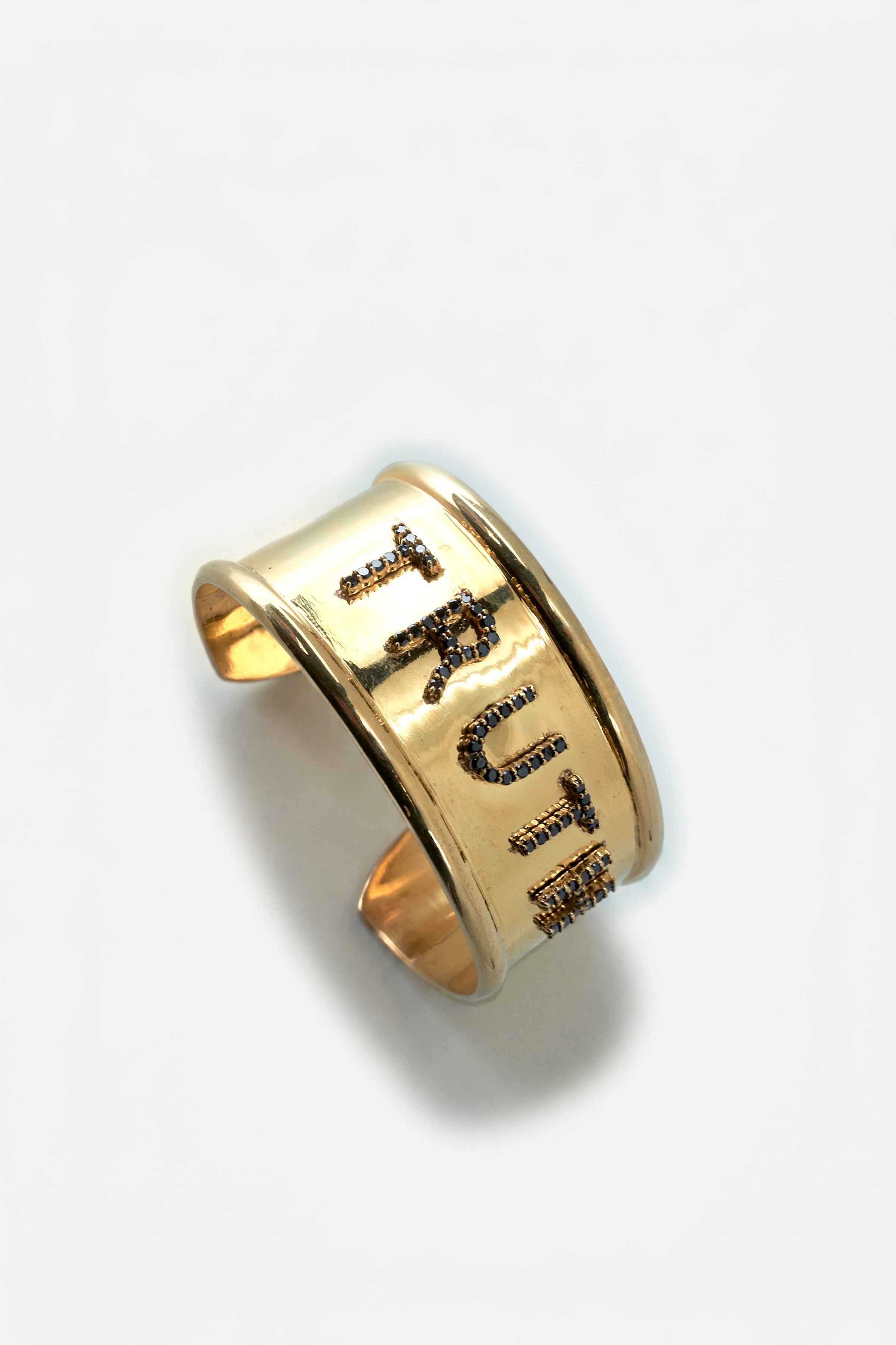 Truth Cuff Black Diamond Bracelet Gold