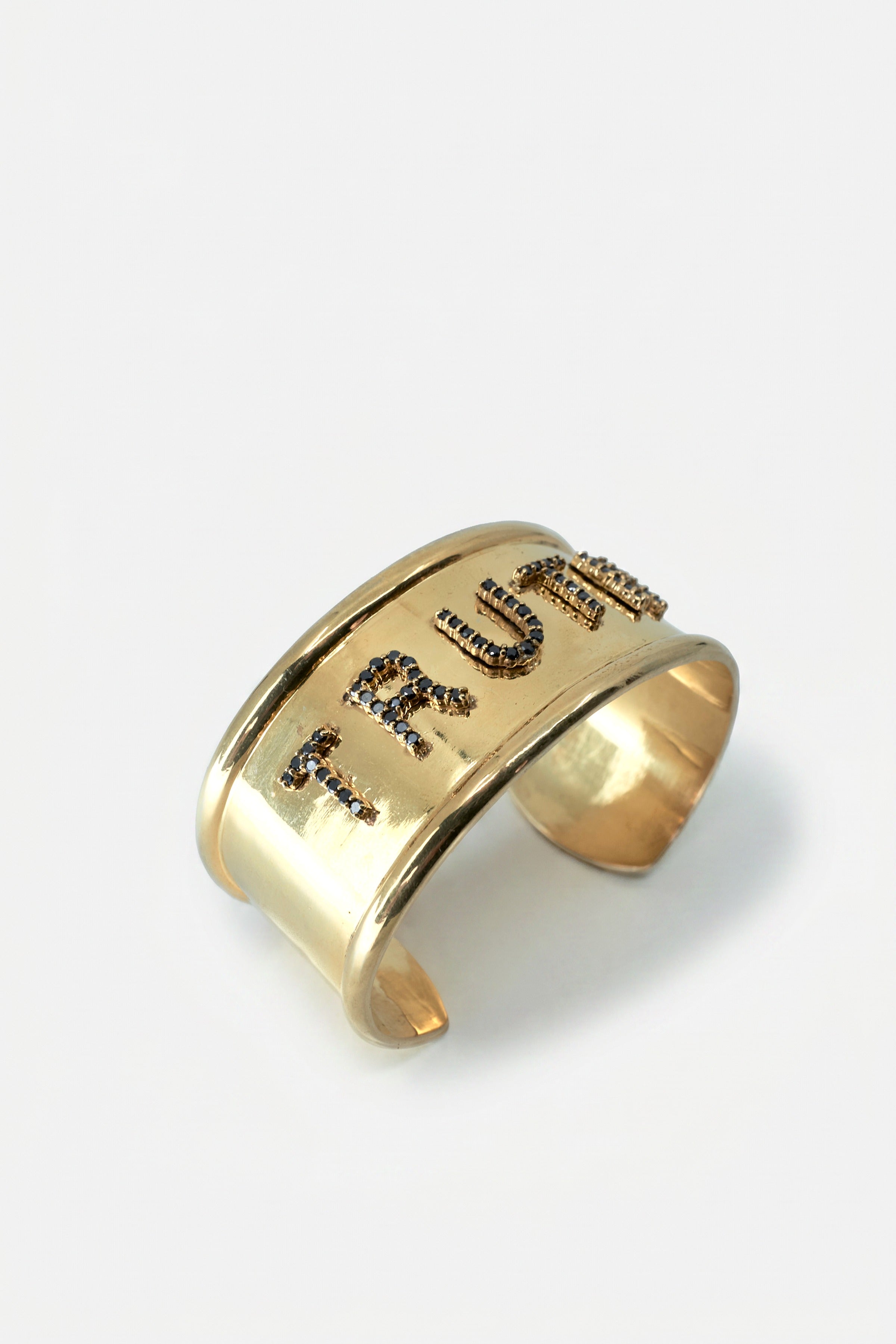 Truth Cuff Black Diamond Bracelet Gold