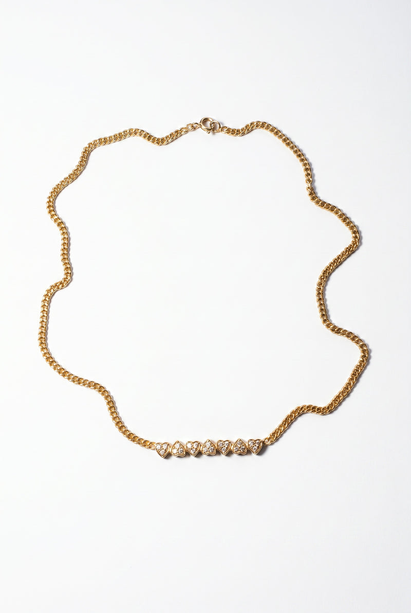 Diamond Seven Heart Choker Necklace