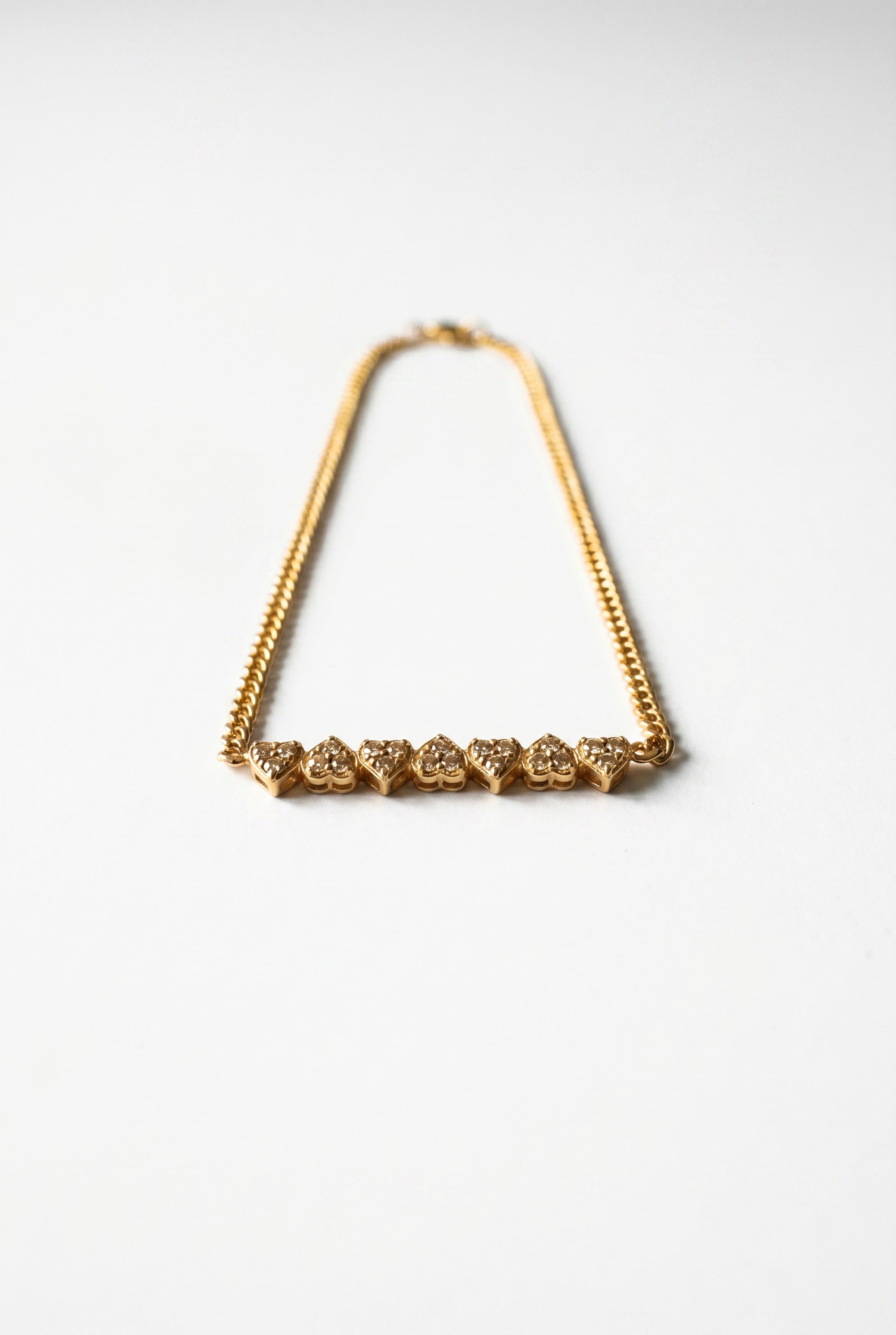 Diamond Seven Heart Choker Necklace
