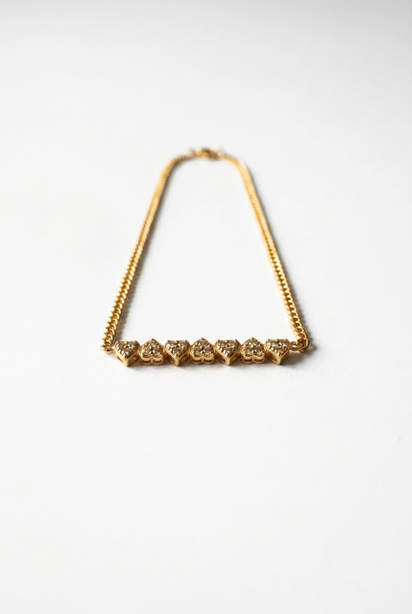 Diamond Seven Heart Choker Necklace