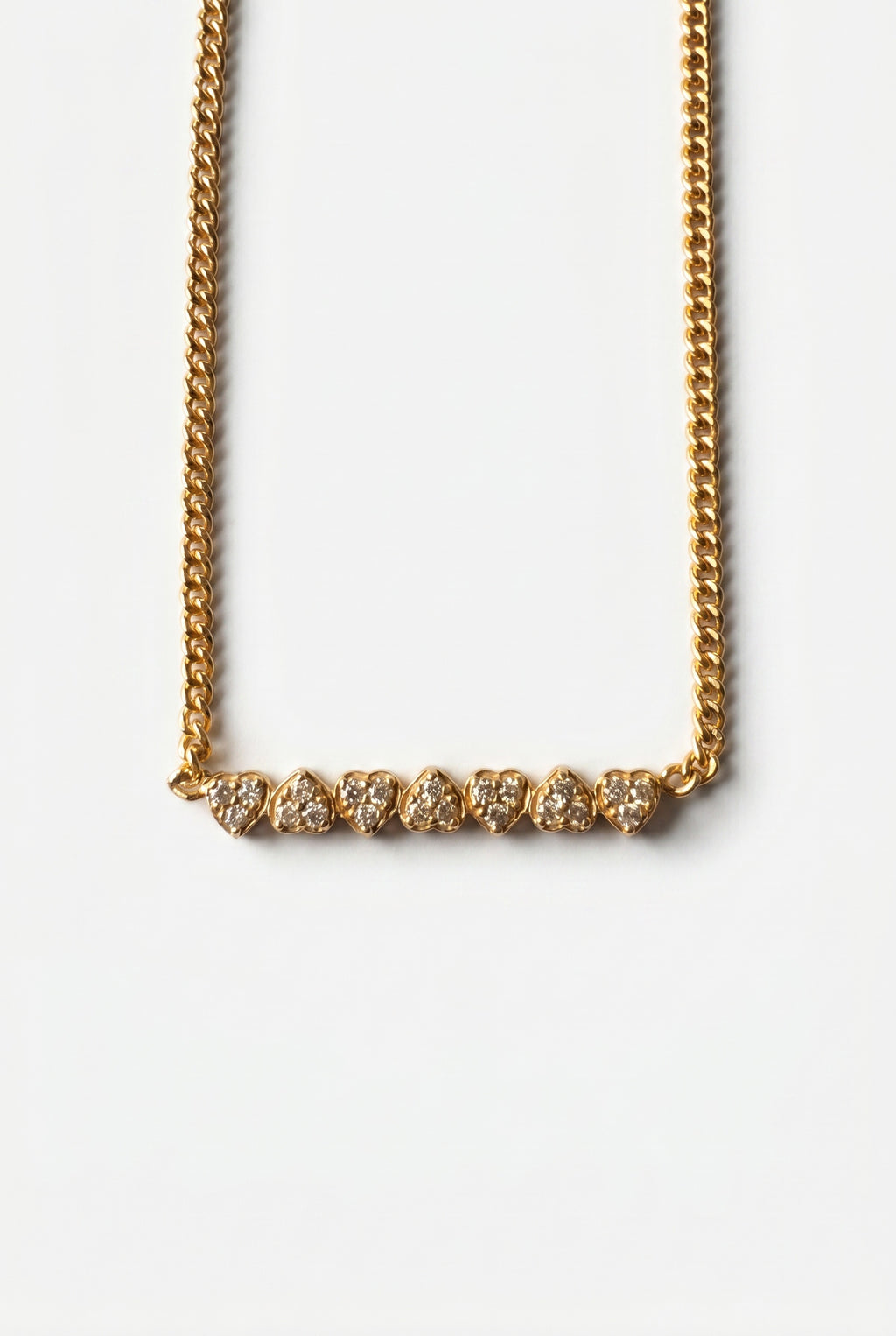 Diamond Seven Heart Choker Necklace
