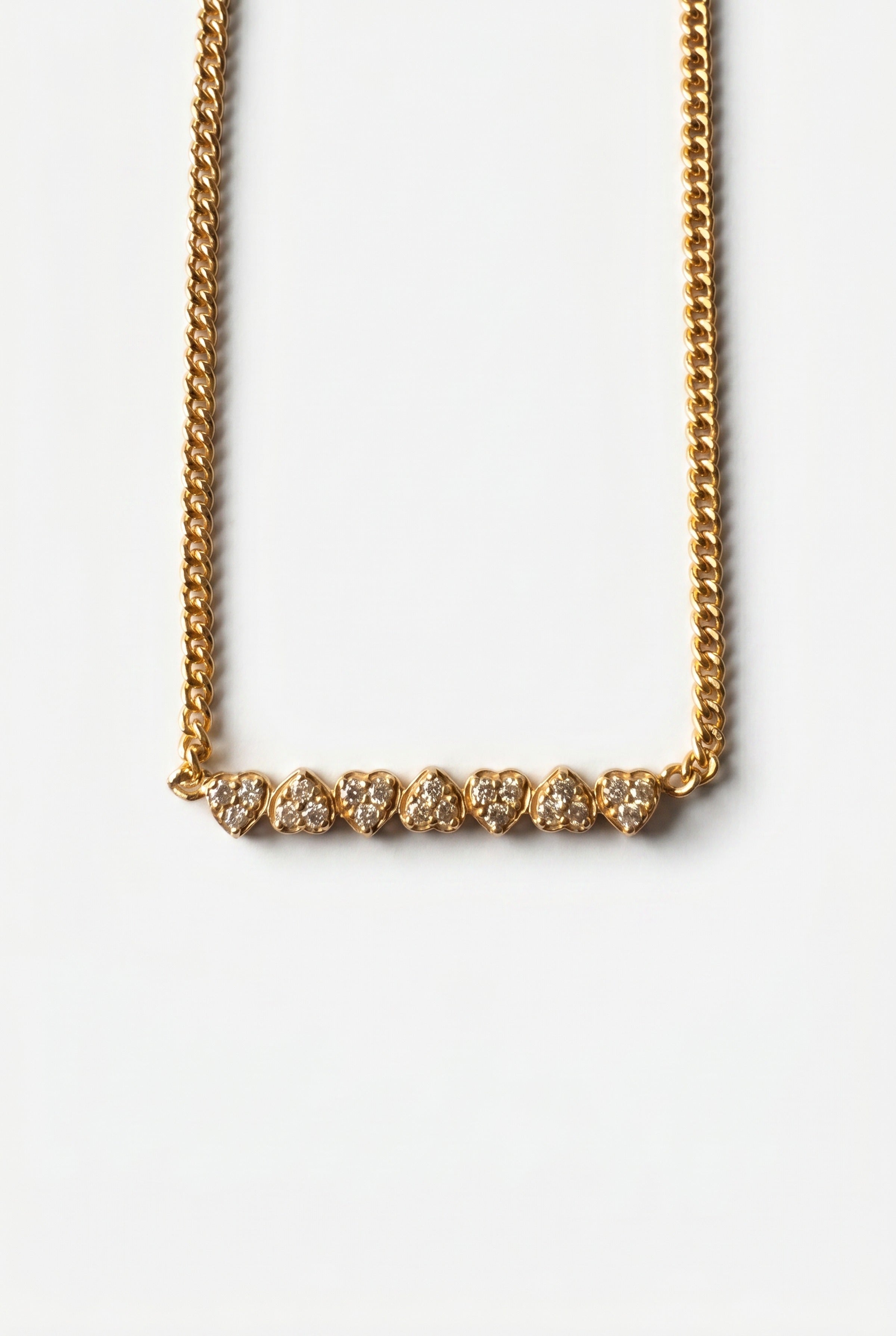 Diamond Seven Heart Choker Necklace