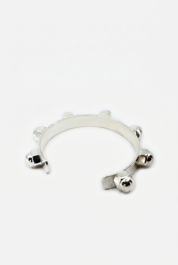 Pink Sapphire Cuff Heart Bracelet Silver