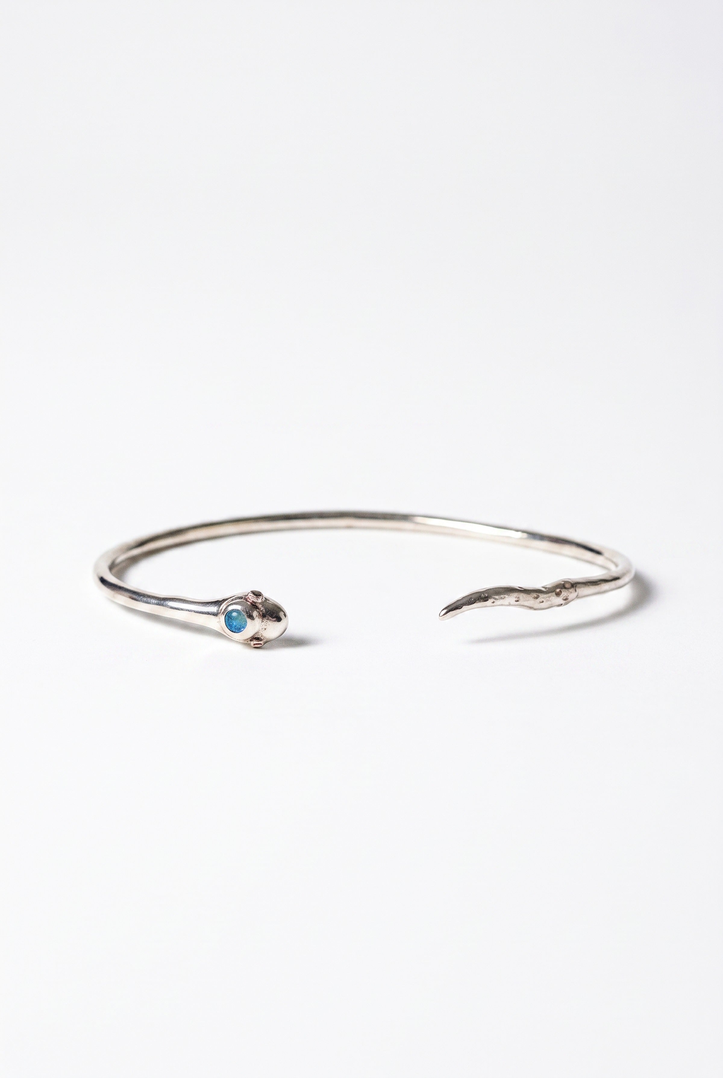 Opal Snake Cuff Silver Serpent Bracelet
