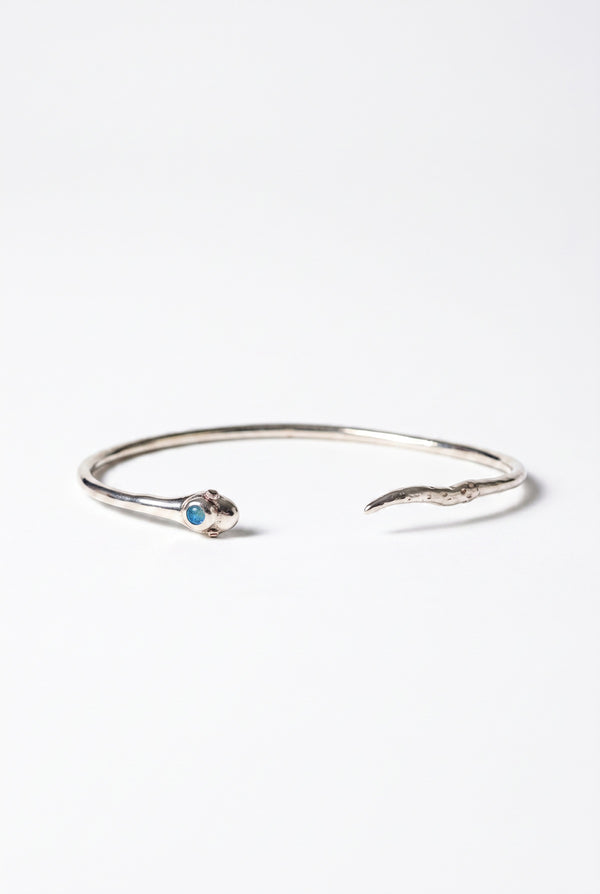 Opal Snake Cuff Silver Serpent Bracelet