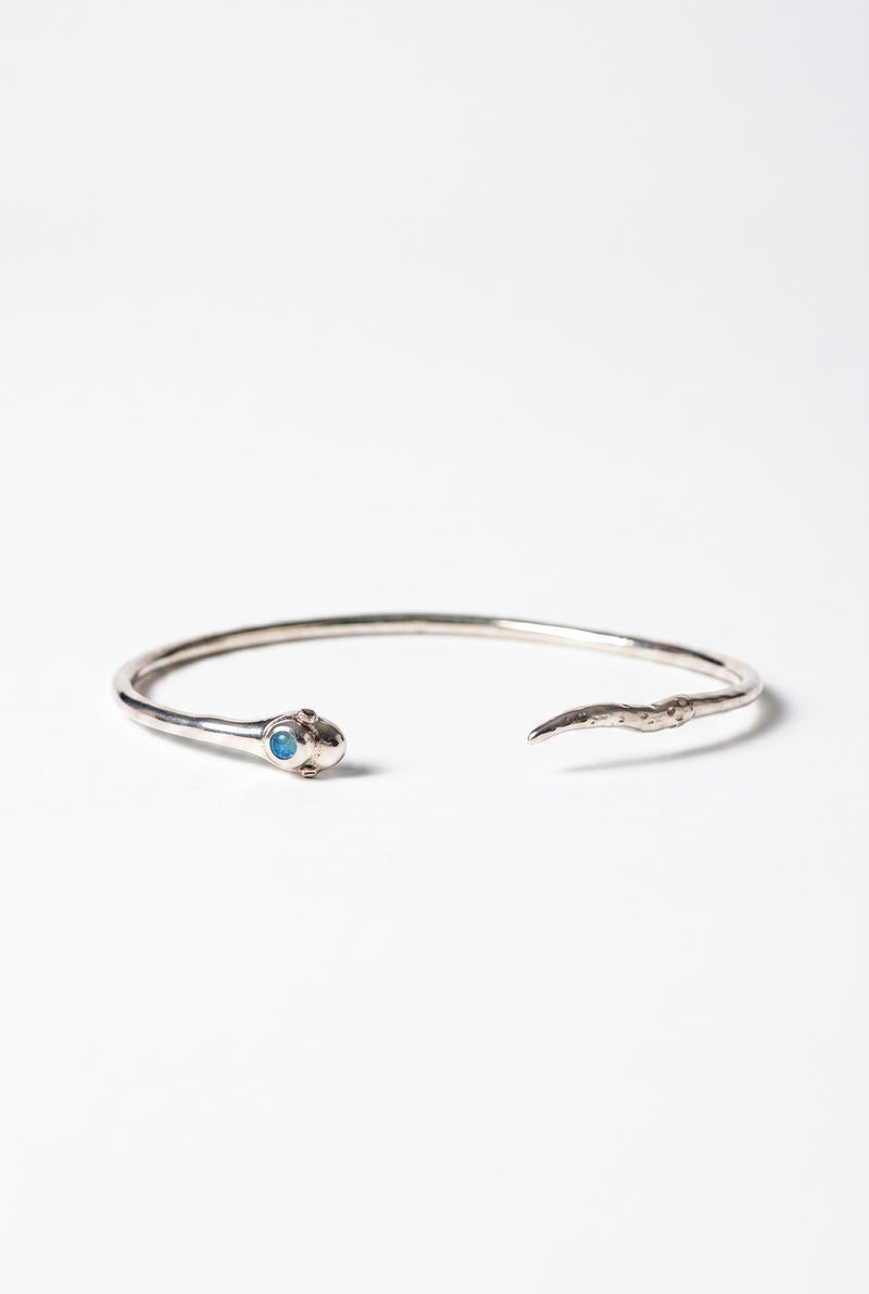 Opal Snake Cuff Silver Serpent Bracelet