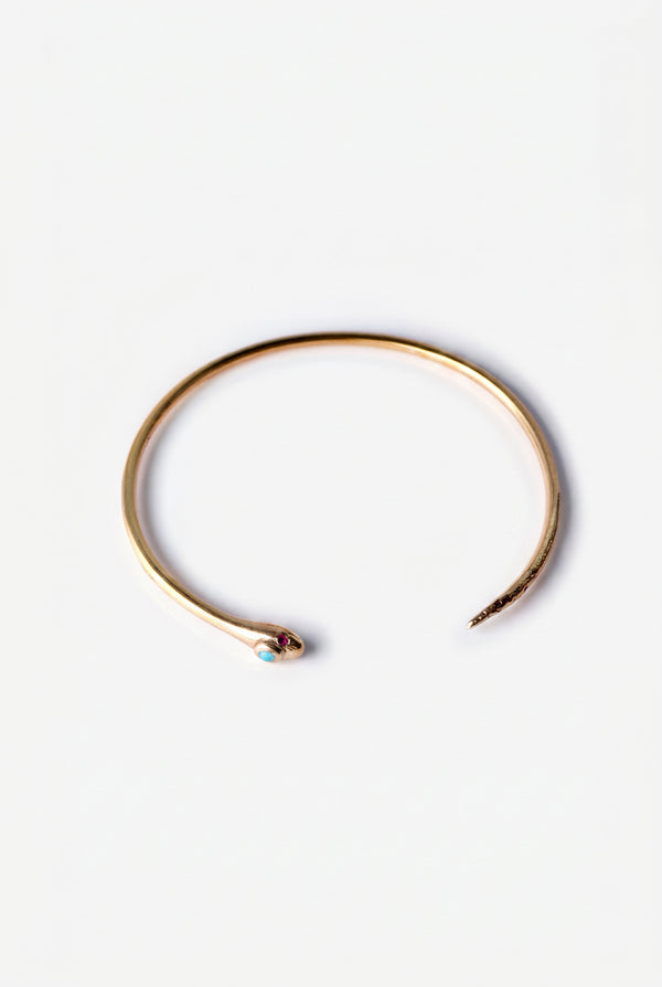 Opal Snake Cuff Gold Serpent Bracelet