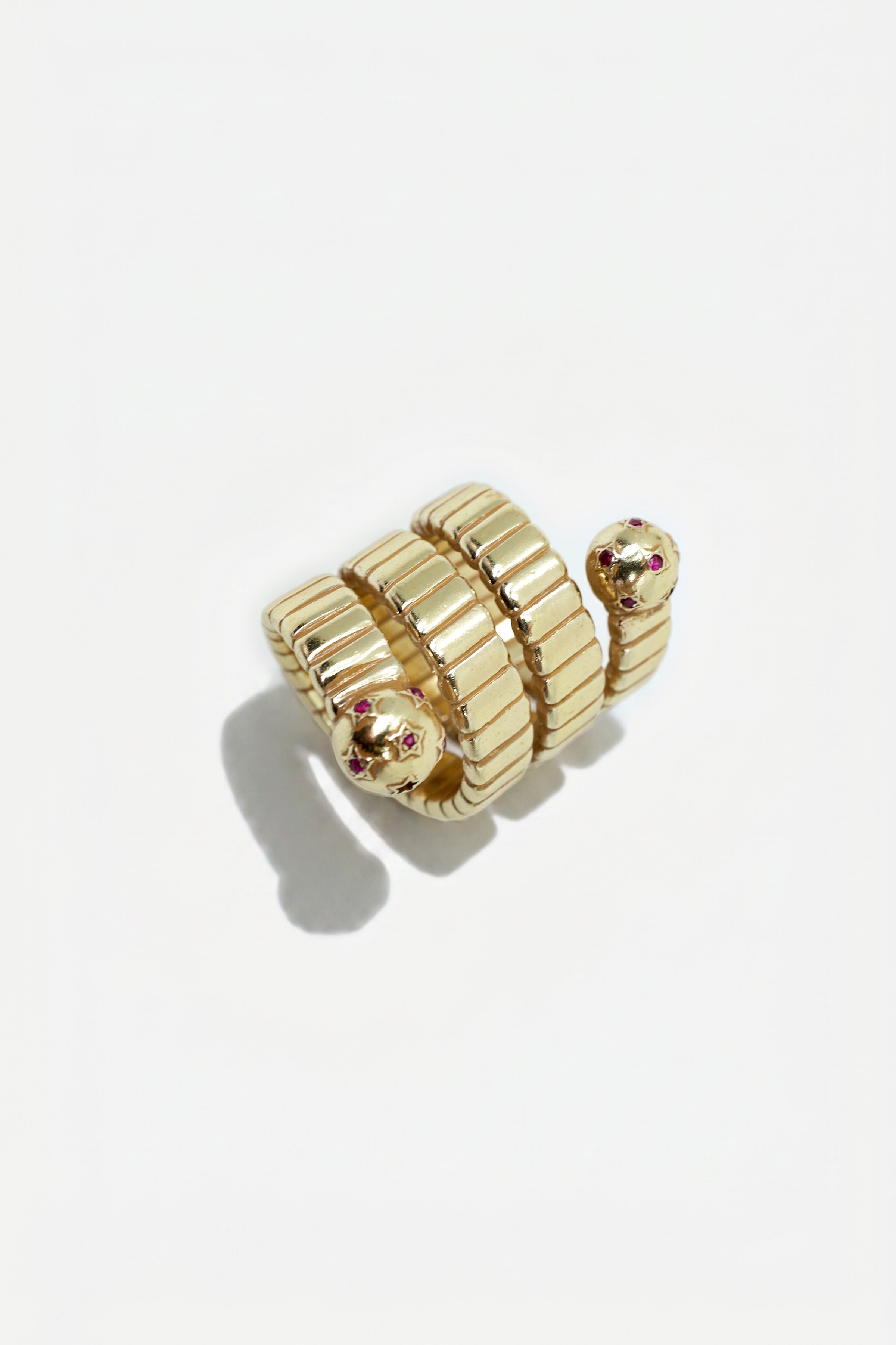 Gold Cocktail Ring Snake Ruby Serpent