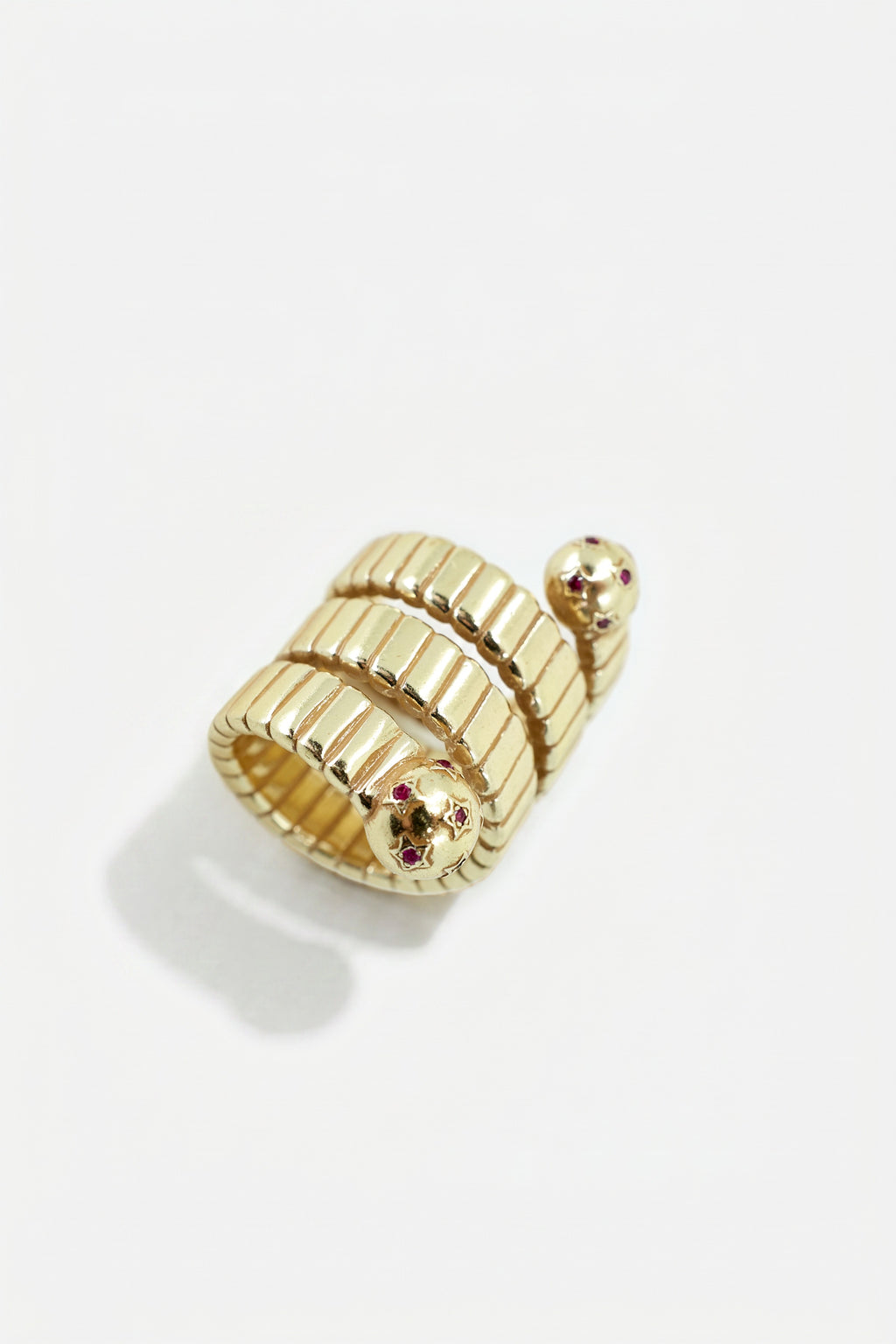 Gold Cocktail Ring Snake Ruby Serpent