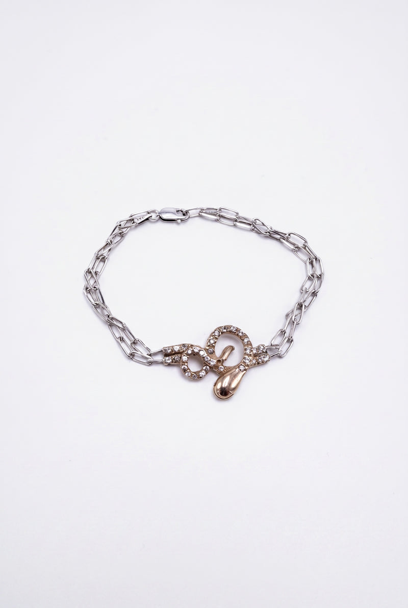 Diamond Snake Bracelet  Double Chain