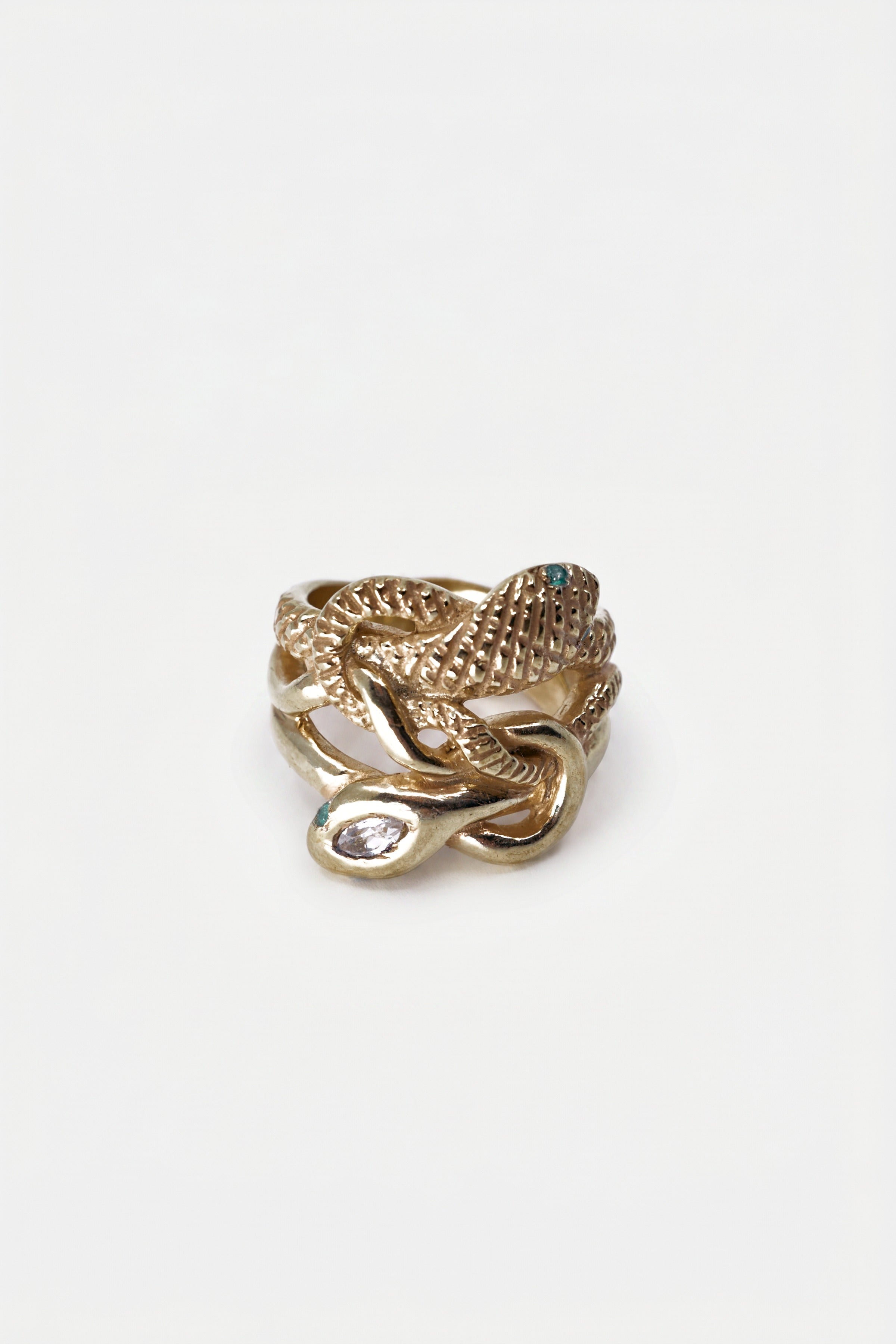 Snake Ring Topaz Emerald Ruby