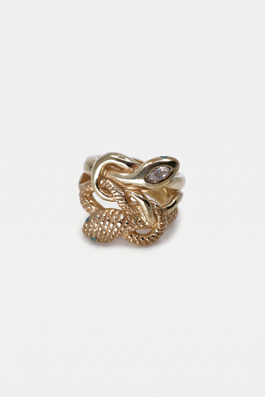 Snake Ring Topaz Emerald Ruby