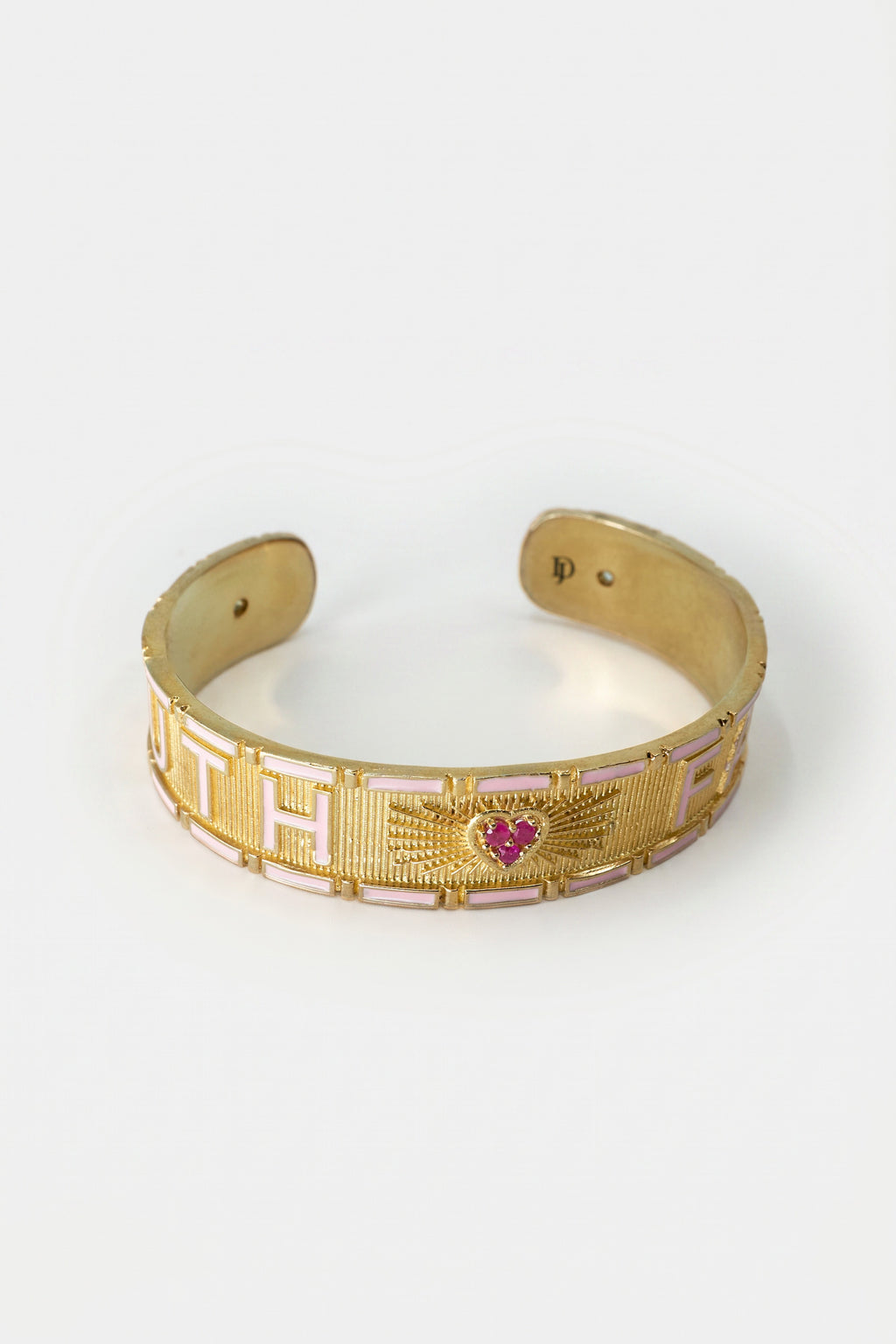 Light Pink Enamel Cuff Ruby Truth Faith Bracelet