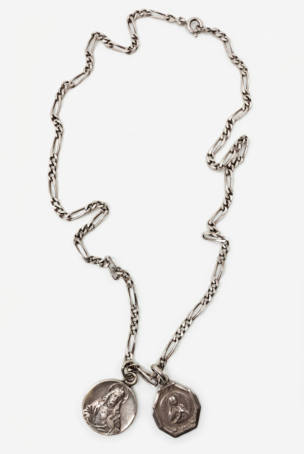 Vintage Virgin Mary Sacred Heart Necklace
