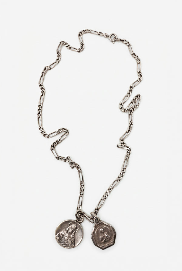 Vintage Virgin Mary Sacred Heart Necklace